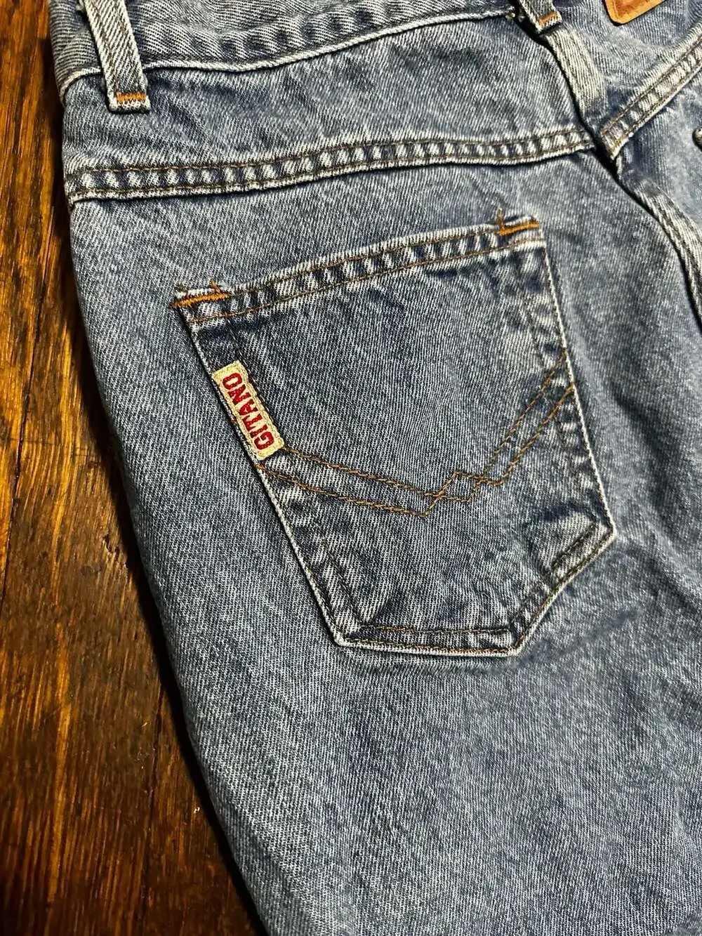 Vintage Gitano High Waisted Light Wash Denim Mom Jeans Size 14 Short